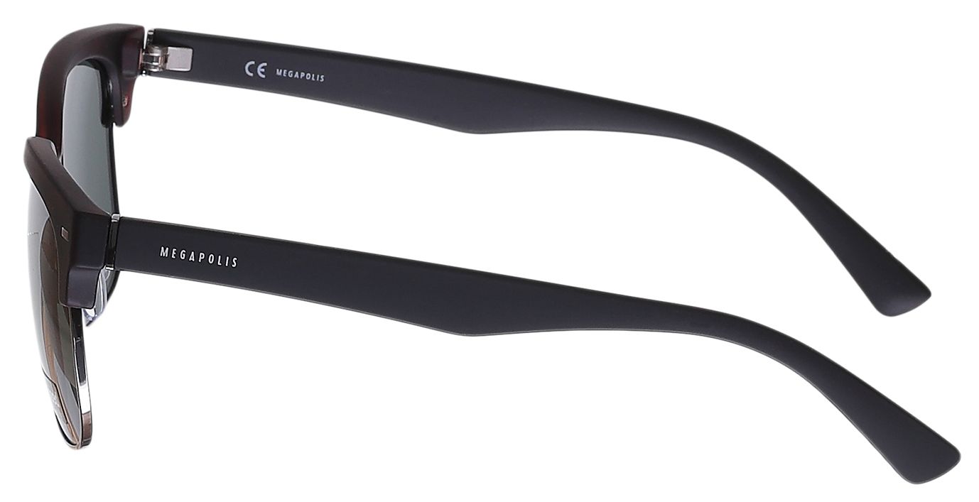 3 - Мужские солнцезащитные очки Megapolis 163 GREEN оправе Browline - фото сбоку