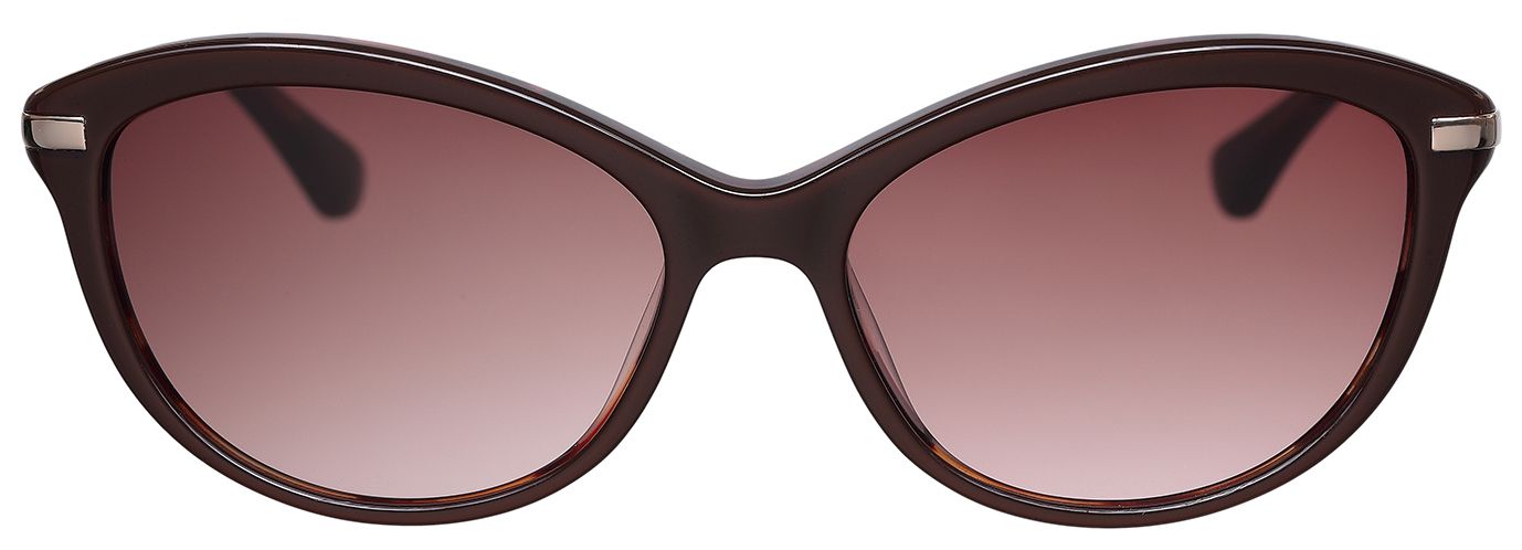 1 - Женские очки Megapolis 142 Brown от солнца в овальной оправе - фото спереди
