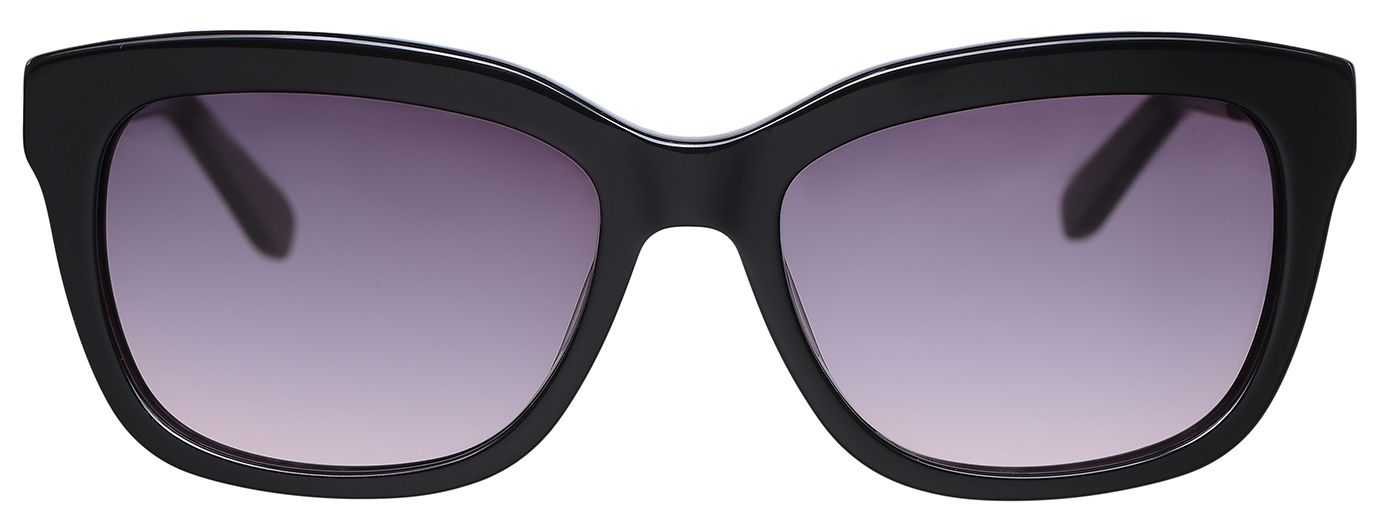 1 - Женские солнцезащитные очки Megapolis 173 NERO с резными дужками - фото спереди
