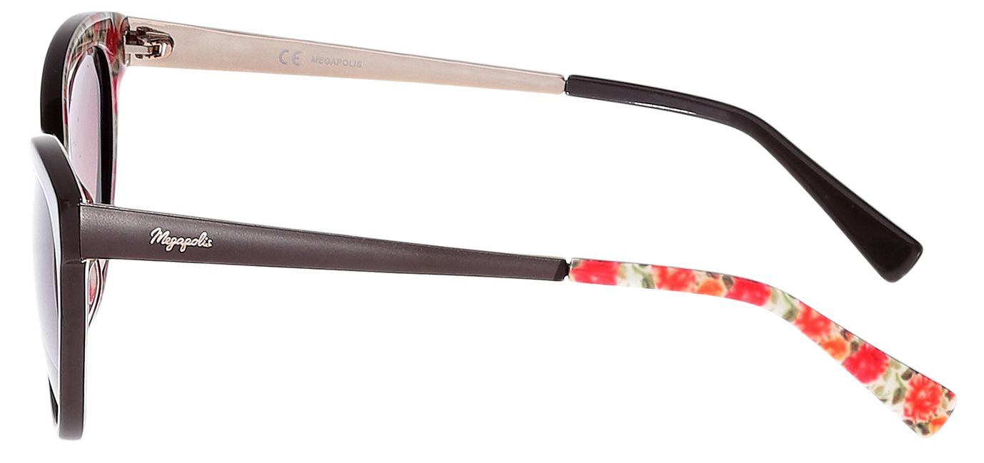 3 - Megapolis 608 BROWN - женские солнцезащитные очки с защитным покрытием - фото сбоку