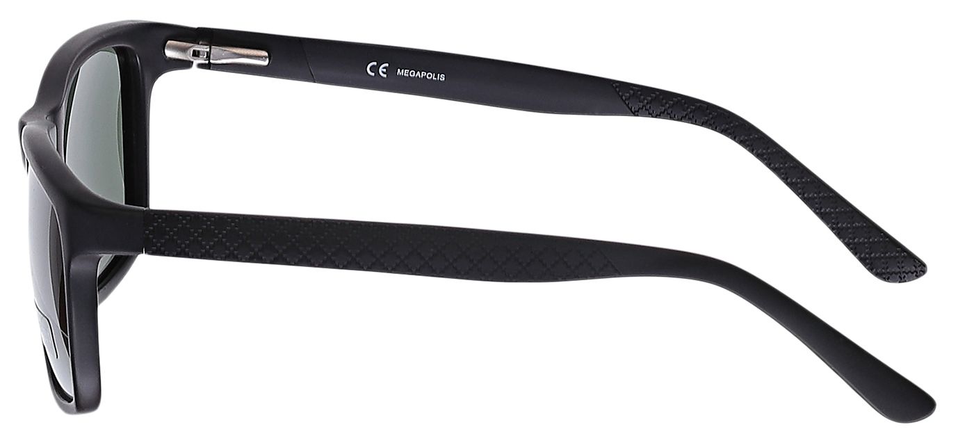 3 - Мужские солнцезащитные очки Megapolis 645 GREEN в черной пластиковой оправе - фото сбоку