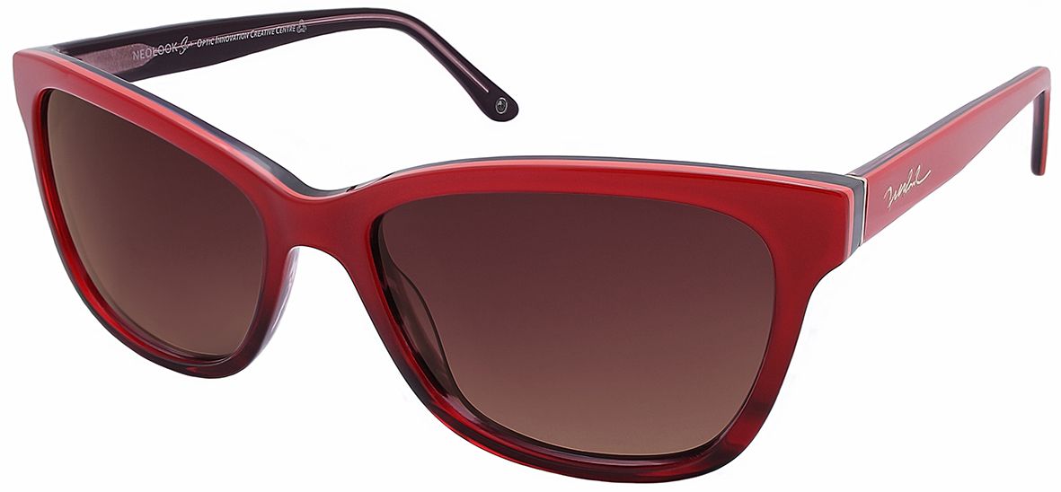 2 - Женские солнцезащитные очки Neolook 1310 c.194 в оправе красного цвета - фото сверху сбоку