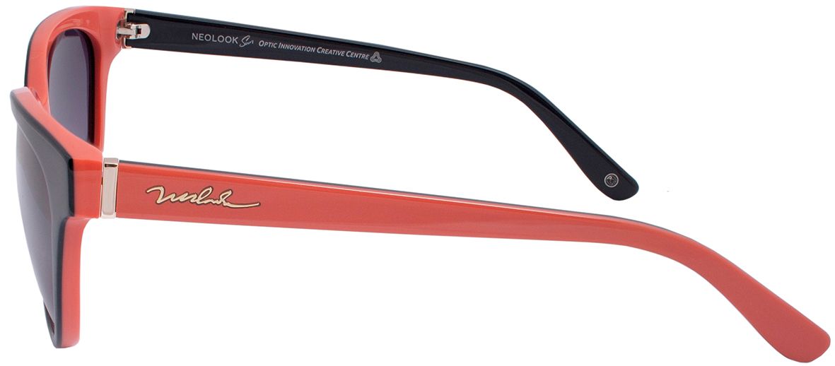 3 - Женские солнцезащитные очки Neolook 1313 c 207 в пластиковой оправе черного цвета - фото сбоку