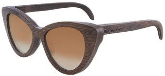 Женские солнцезащитные очки Woodeez Cat Eye тёмно-коричневого цвета - главное фото