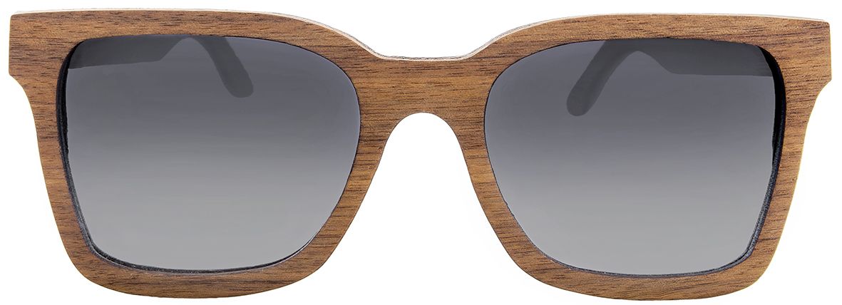 Мужские солцезащитные очки Woodeez Трапеция (светло-коричневый) - фото спереди