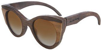 Деревянные женские солнцезащитные очки Butterfly темно-коричневого цвета - главное фото