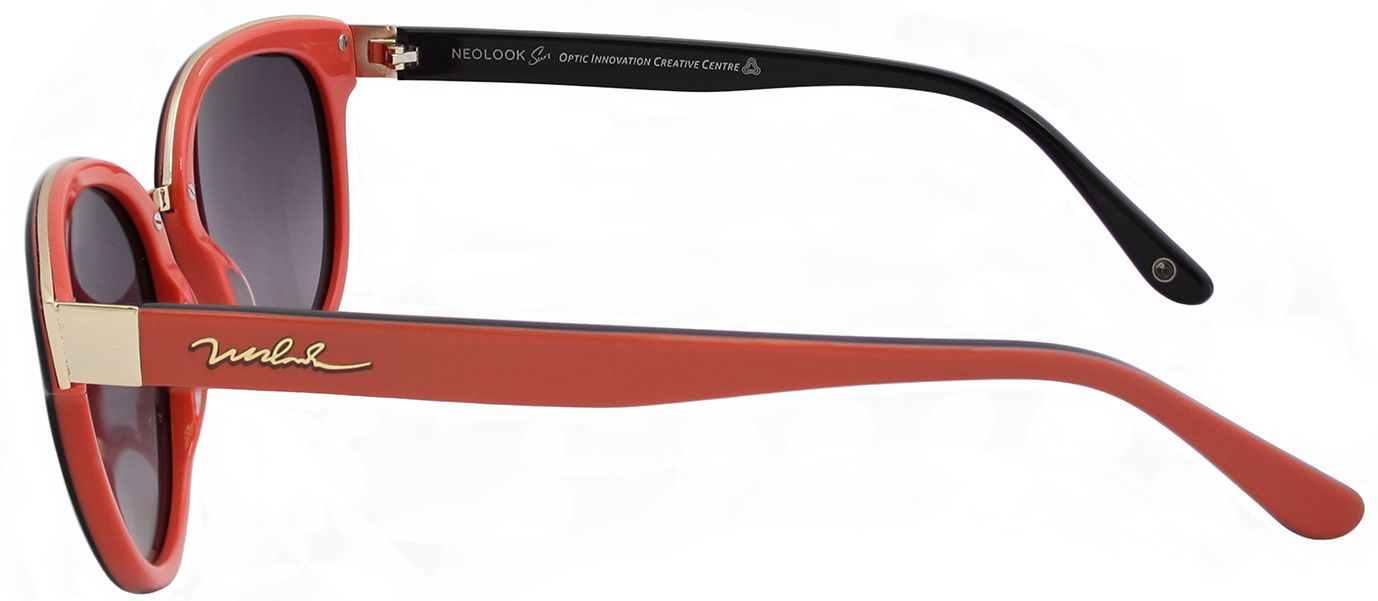 3 - Классические солнцезащитные очки Neolook 1300 c.207 с заушниками красного цвета - фото сбоку