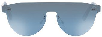 1 - Безободковые солнцезащитные очки DP69 DPS036-03В в оправе синего цвета - фото спереди