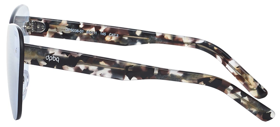 3 - Женские безободковые солнцезащитные очки DP69 DPS038-01 с цветными дужками - фото сбоку
