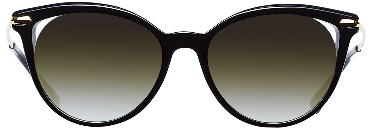1 - Солнцезащитные очки 40 Million Mira GLD / BLK 130 для девушки в оправе Cat Eyes - фото спереди