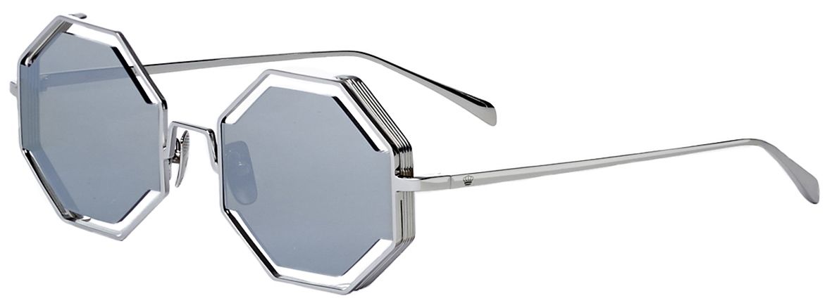 2 - Женские солнцезащитные очки 40 Million Moneta SIL 210 в форме восьмиугольника - фото сверху сбоку