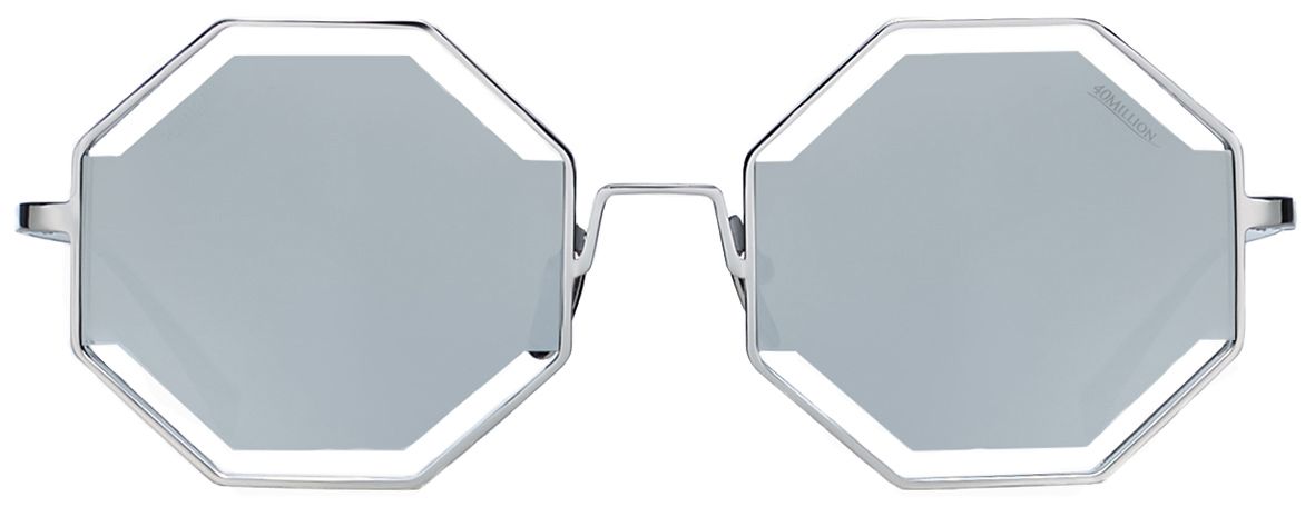 1 - Женские солнцезащитные очки 40 Million Moneta SIL 210 в форме восьмиугольника - фото спереди