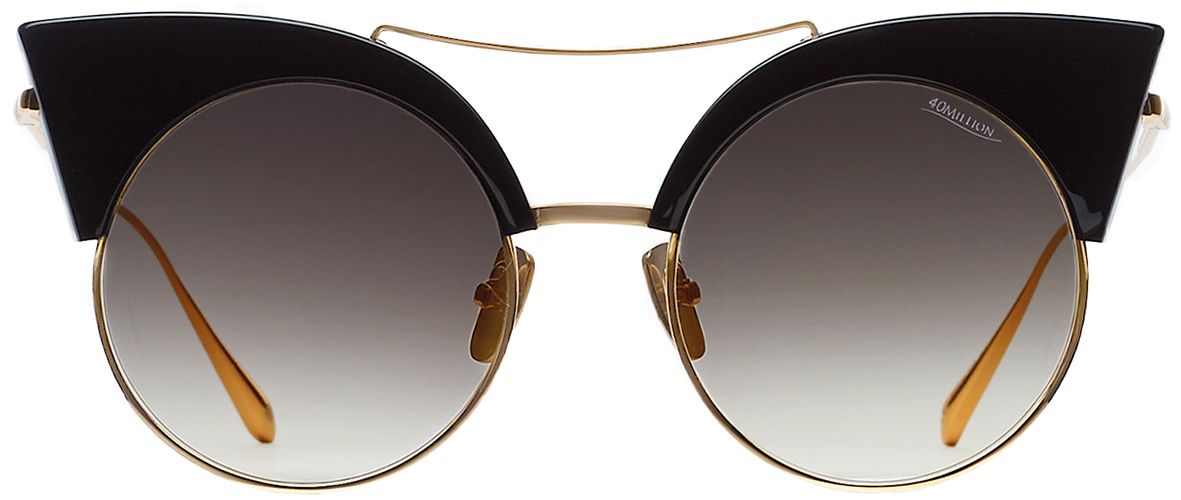 1 - Солнцезащитные очки 40 Million Papillon GLD/BLK 180 (женские) с оригинальной формой оправы - фото спереди