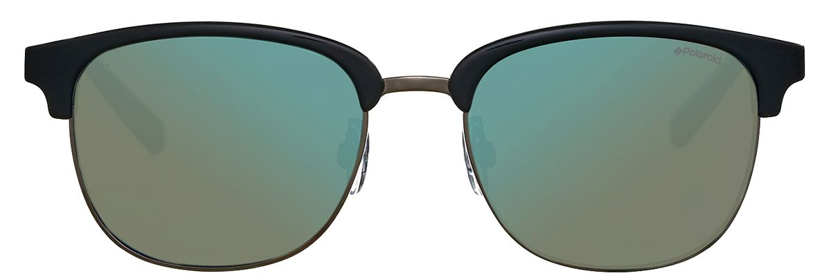 Женские солнцезащитные очки Polaroid 1012 CVL броулайнеры в черной оправе - вид спереди