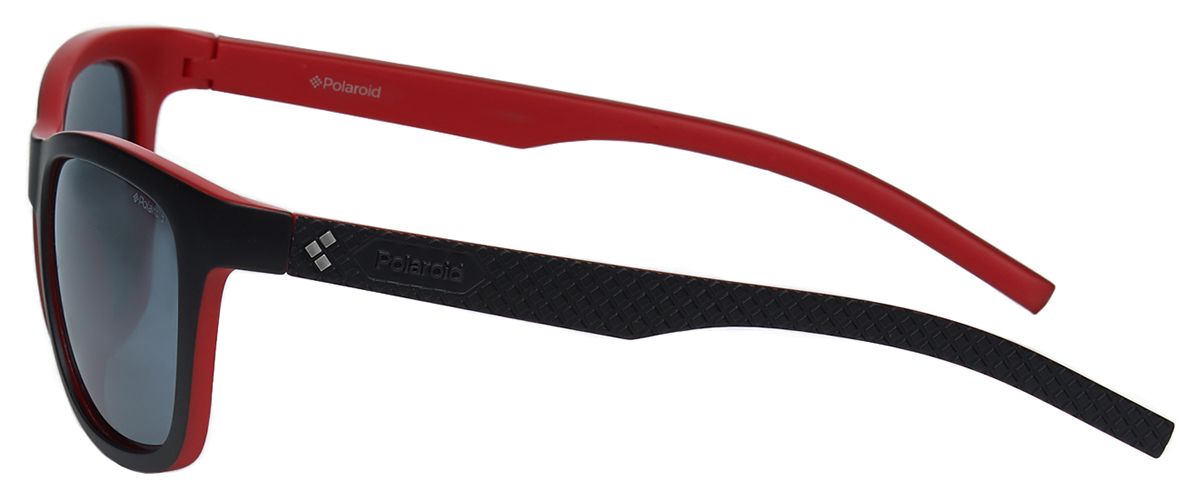 Женские солнцезащитные очки Polaroid 7008 VRA в красно-черной оправе - вид сбоку
