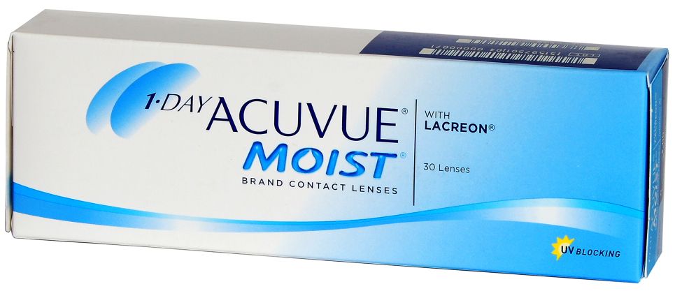 1 фото - Внешний вид упаковки контактных линз Acuvue Moist 1-DAY (30 шт)
