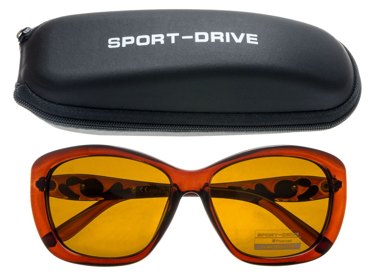 Очки антифары женские Sport-drive 4703-S c.2 - фото очков с футляром