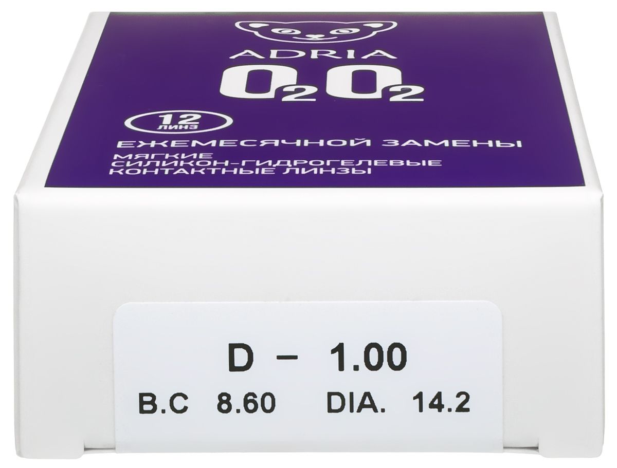 Линзы Adria O2O2 12pk - Фото упаковки сбоку