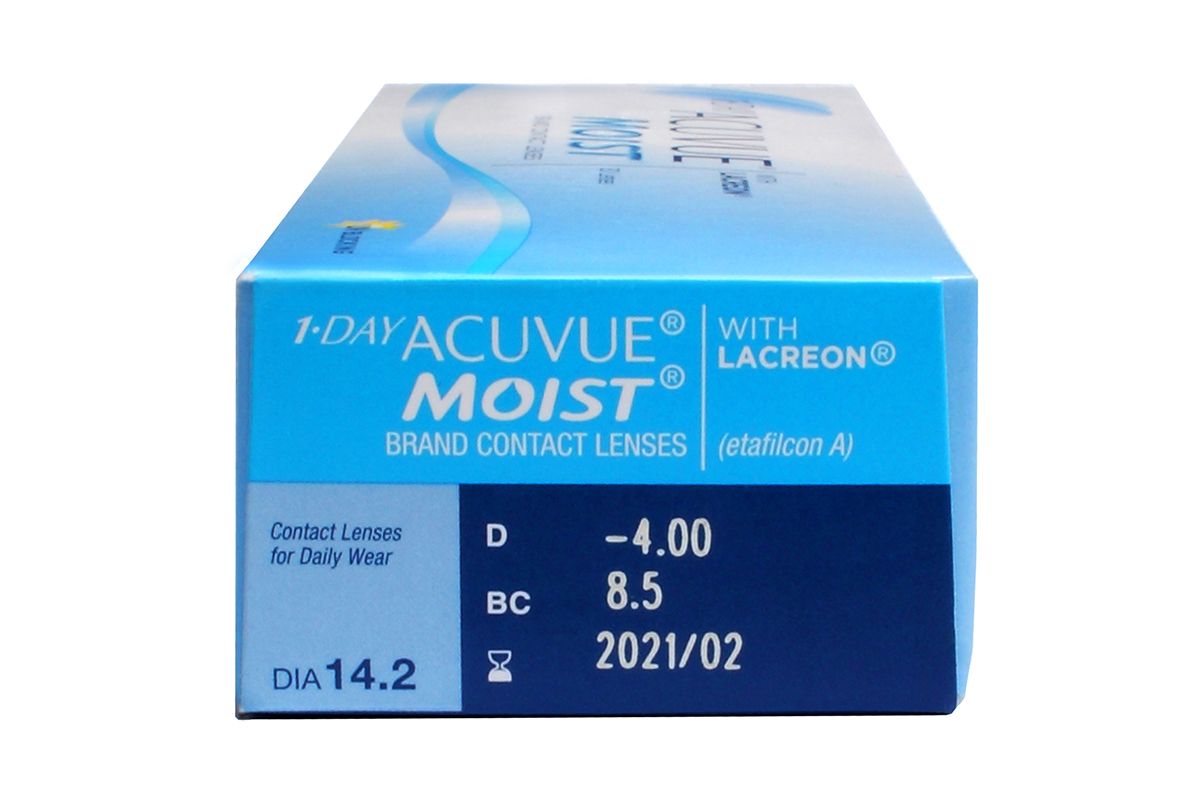 3 фото - Информация на упаковке контактных линз Acuvue Moist 1-DAY (30 шт)